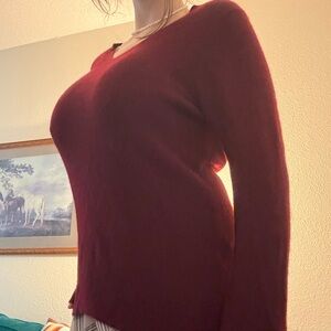 Charters Club 100% Cashmere Red Maroon Burgundy Christmas Holiday Sweater XXL